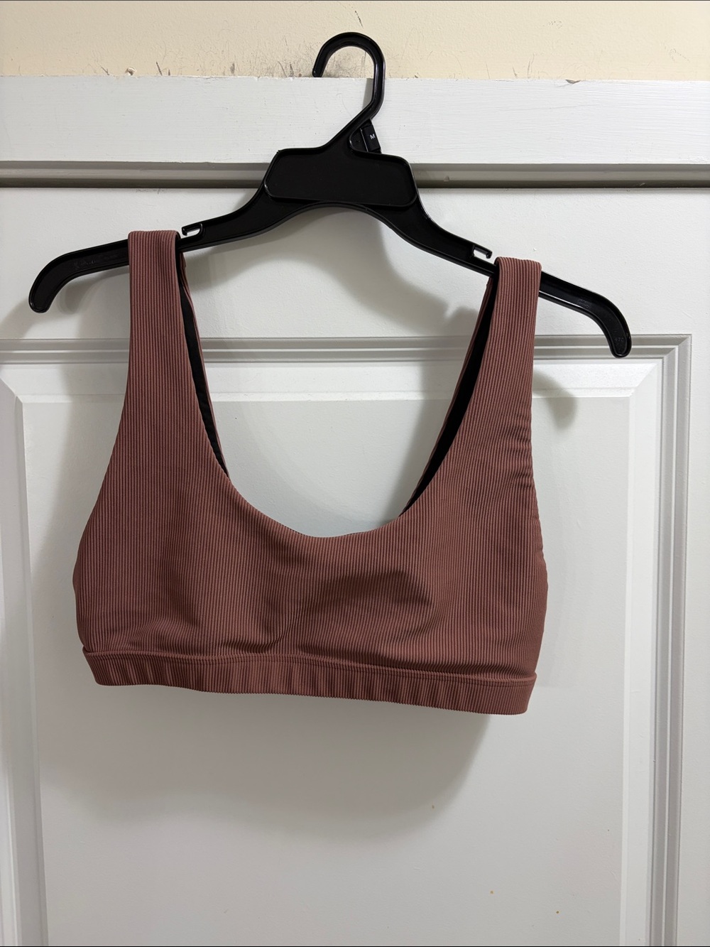 Beach Riot Ribbed Scoop bikini top  in Dusty Mauve sz large